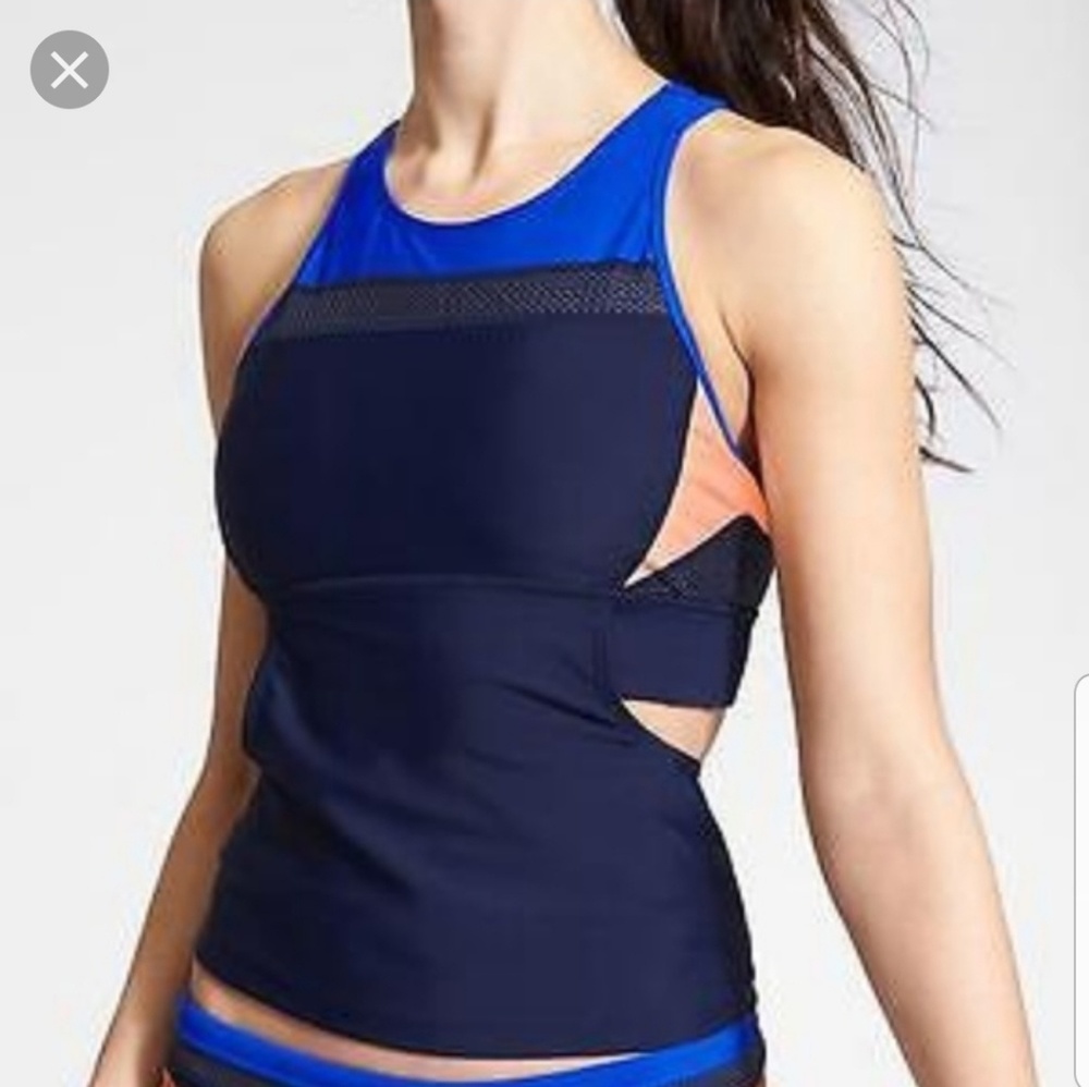 ATHLETA  Triessential high neck swim top NWOT!